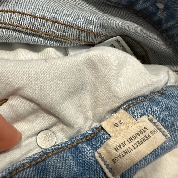 Madewell perfect vintage straight jeans knee rip Danby wash - Picture 7 of 8